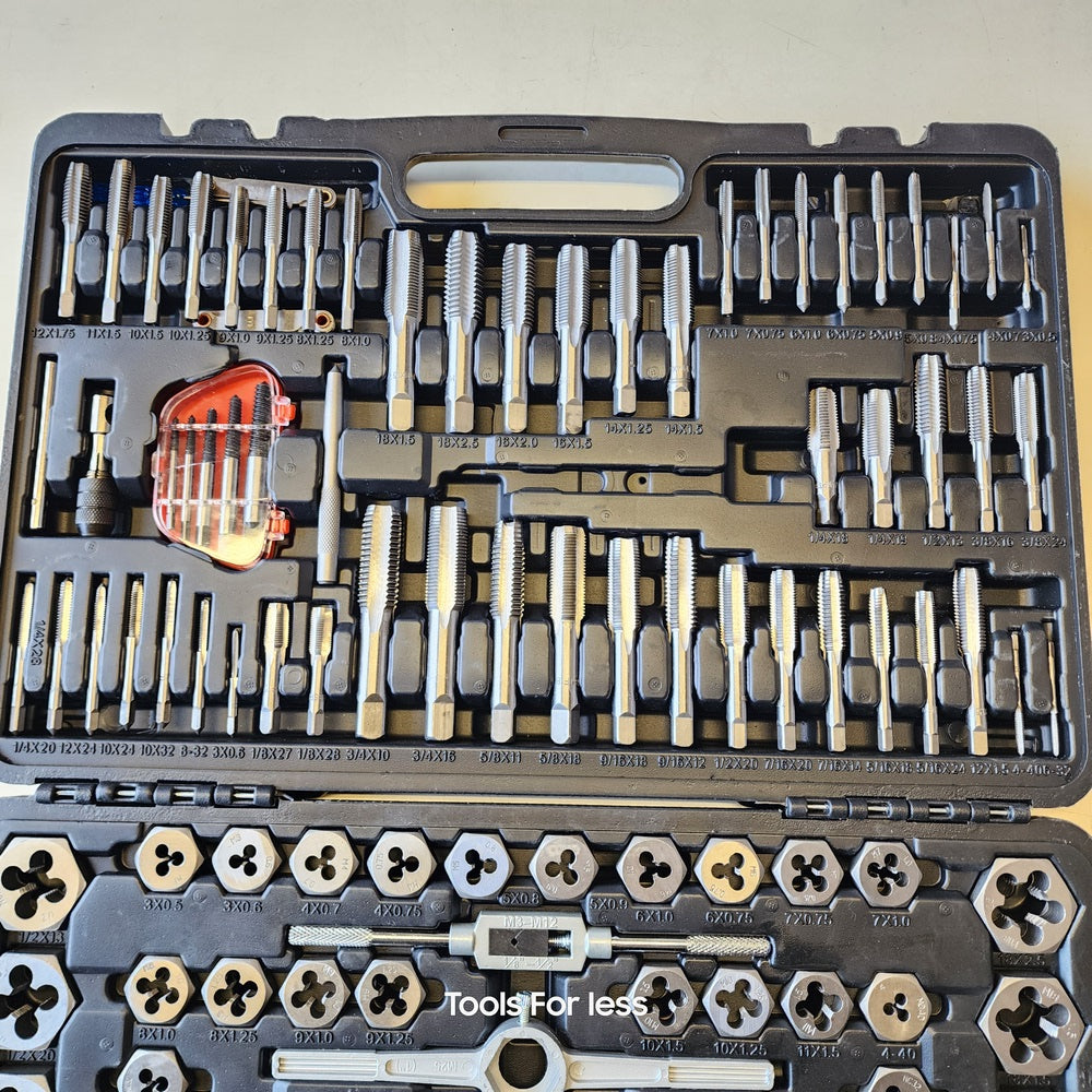 SAE/Metric Ratcheting Tap and Die Set 114pice SAE/Metric Ratcheting Tap and Die Set 114pice